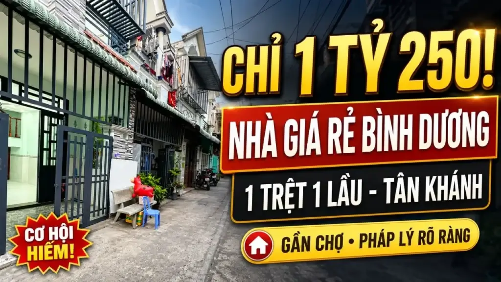 Nhà Giá Rẻ Bình Dương 1 Tỷ 250 Triệu 1 Trệt 1 Lầu Tại Trung Tâm