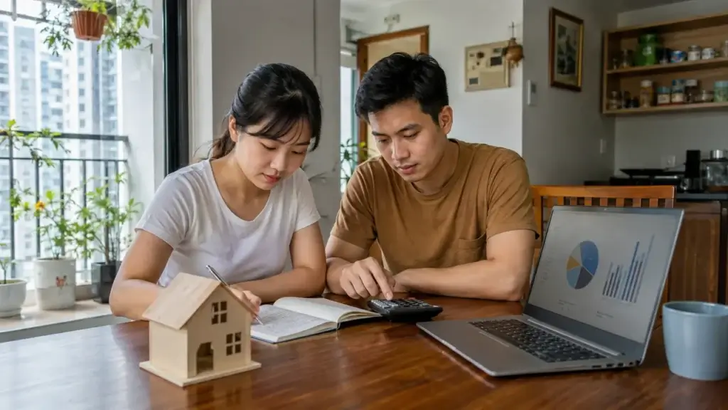 Gia đình tính ngân sách mua nhà trả góp đưa trước 100 triệu